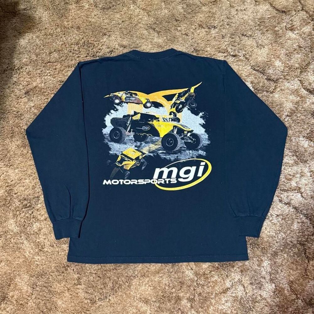 Y2K MGI Motorsport Racing Long Sleeve T-Shirt Tee Black Medium